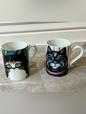 Vintage Dept. 56 Martin Leman “Morris” and “Cat on Mat” mugs